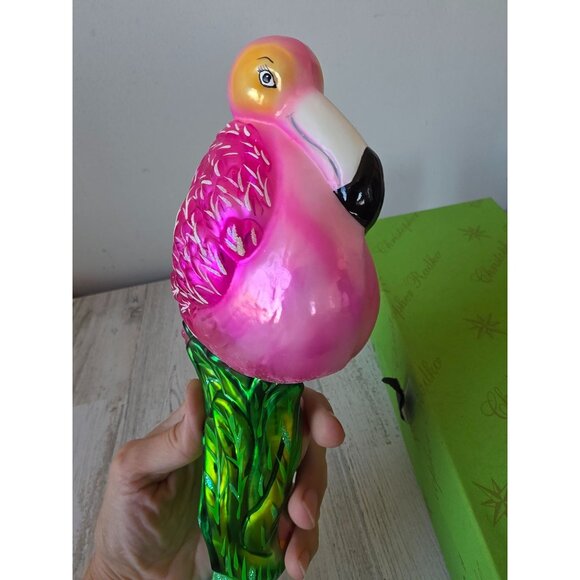 Radko flamingo finial Miami pink bird rare Master Craftsman glitter pink tropica - Picture 8 of 15